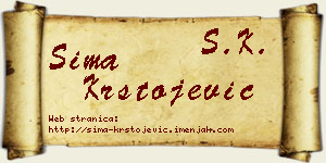 Sima Krstojević vizit kartica